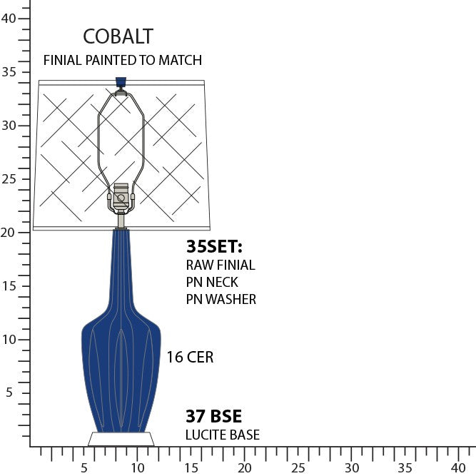 Robert Abbey - CT37 - One Light Table Lamp - Emma - Cobalt Glazed Ceramic w/Polished Nickel/a Lucite