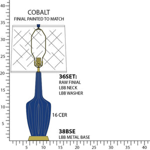 Robert Abbey - CT38 - One Light Table Lamp - Emma - Cobalt Glazed Ceramic w/Warm Brass