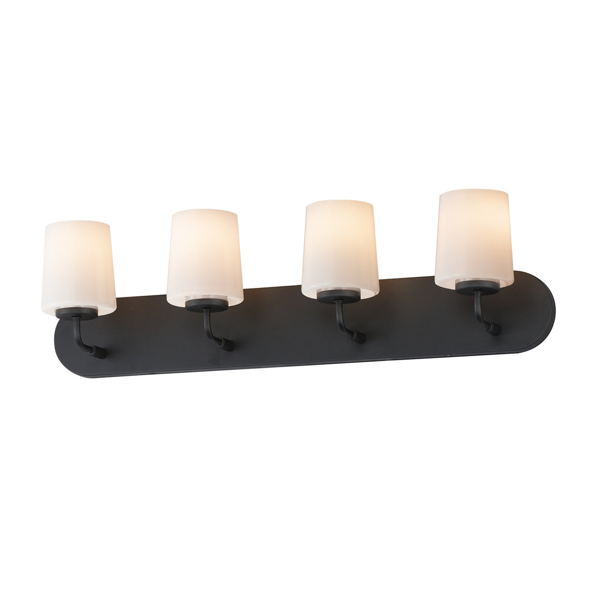 Maxim - 12894WTBK - Four Light Strip Bath Vanity - Durham - Black