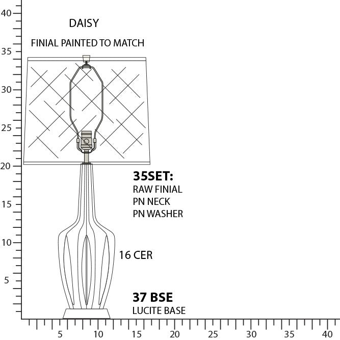 Robert Abbey - DY37 - One Light Table Lamp - Emma - Daisy Glazed Ceramic w/Polished Nickel/a Lucite