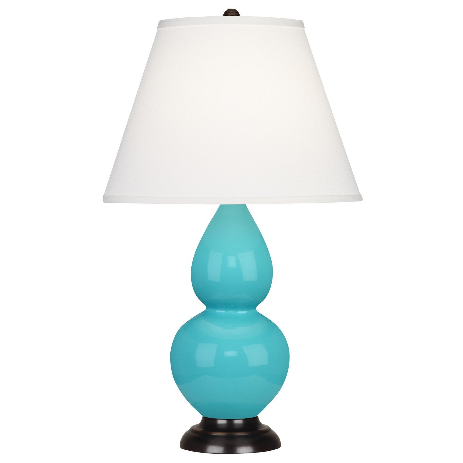 Robert Abbey - EB11X - One Light Accent Lamp - Small Double Gourd - Egg Blue Glazed Ceramic w/Deep Patina Bronzeed