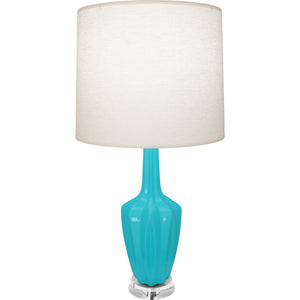 Robert Abbey - EB35 - One Light Accent Lamp - Emma - Egg Blue Glazed Ceramic w/Polished Nickel/a Lucite