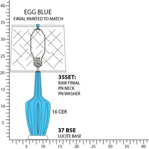 Robert Abbey - EB37 - One Light Table Lamp - Emma - Egg Blue Glazed Ceramic w/Polished Nickel/a Lucite