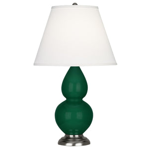 Robert Abbey - JU12X - One Light Accent Lamp - Small Double Gourd - Jungle Glazed Ceramic w/Antique Silvered