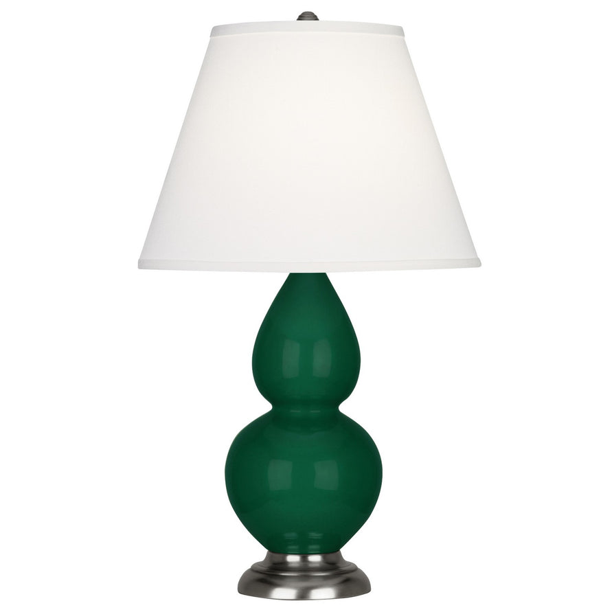 Robert Abbey - JU12X - One Light Accent Lamp - Small Double Gourd - Jungle Glazed Ceramic w/Antique Silver