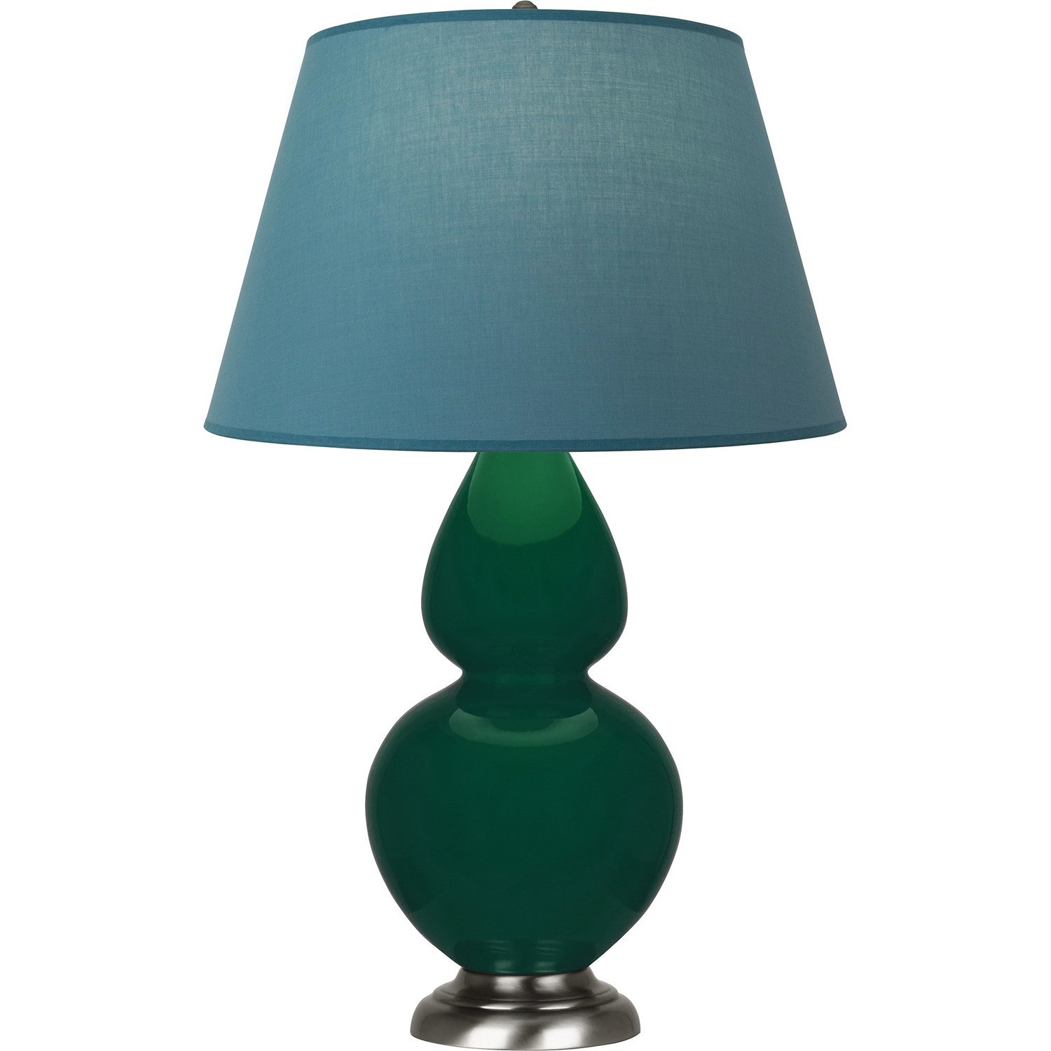 Robert Abbey - JU22B - One Light Table Lamp - Double Gourd - Jungle Glazed Ceramic w/Antique Silvered