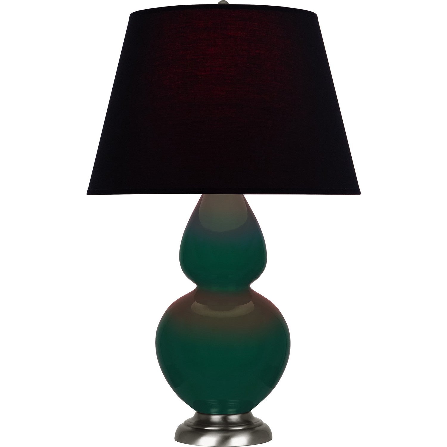 Robert Abbey - JU22K - One Light Table Lamp - Double Gourd - Jungle Glazed Ceramic w/Antique Silvered