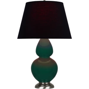 Robert Abbey - JU22K - One Light Table Lamp - Double Gourd - Jungle Glazed Ceramic w/Antique Silvered