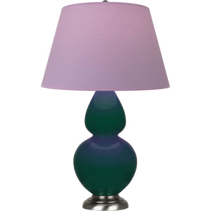 Robert Abbey - JU22L - One Light Table Lamp - Double Gourd - Jungle Glazed Ceramic w/Antique Silvered