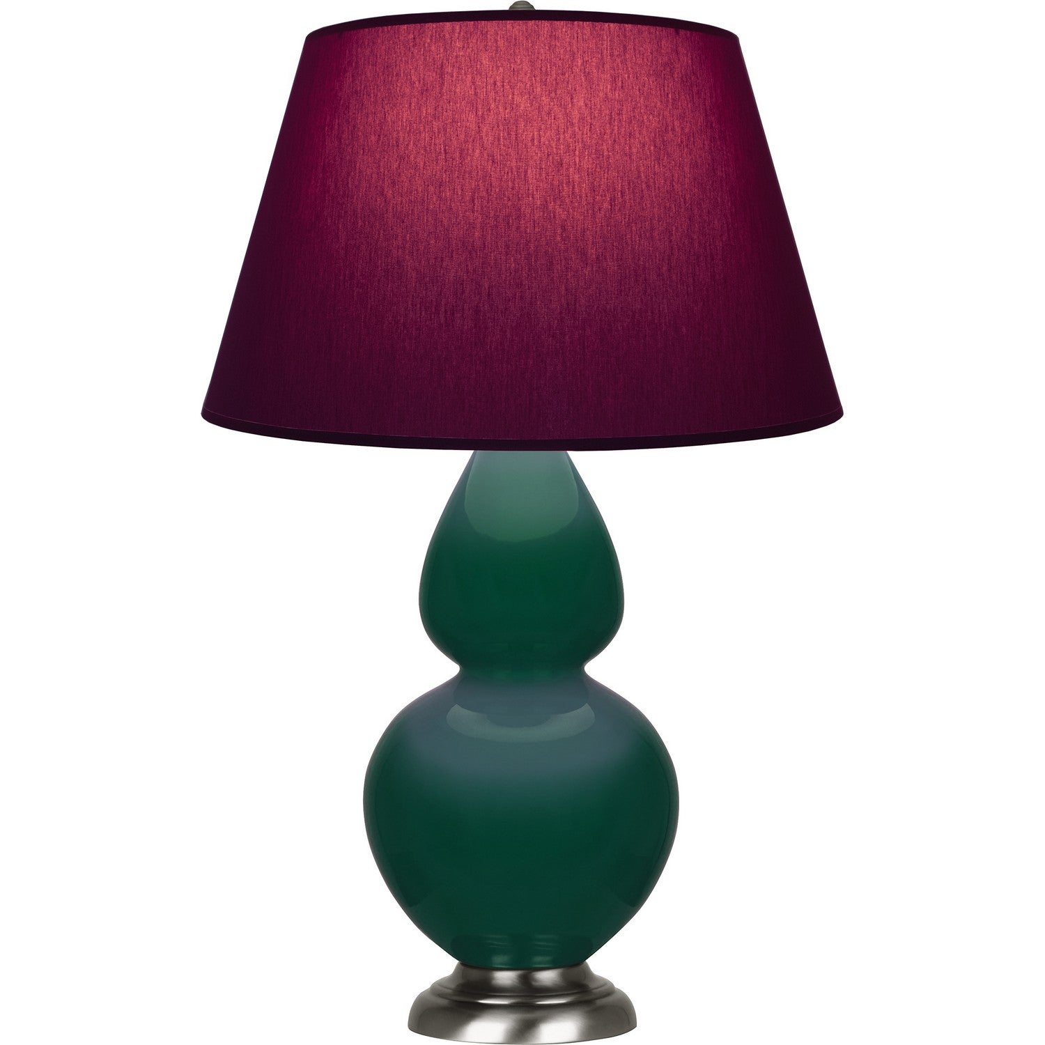 Robert Abbey - JU22P - One Light Table Lamp - Double Gourd - Jungle Glazed Ceramic w/Antique Silvered