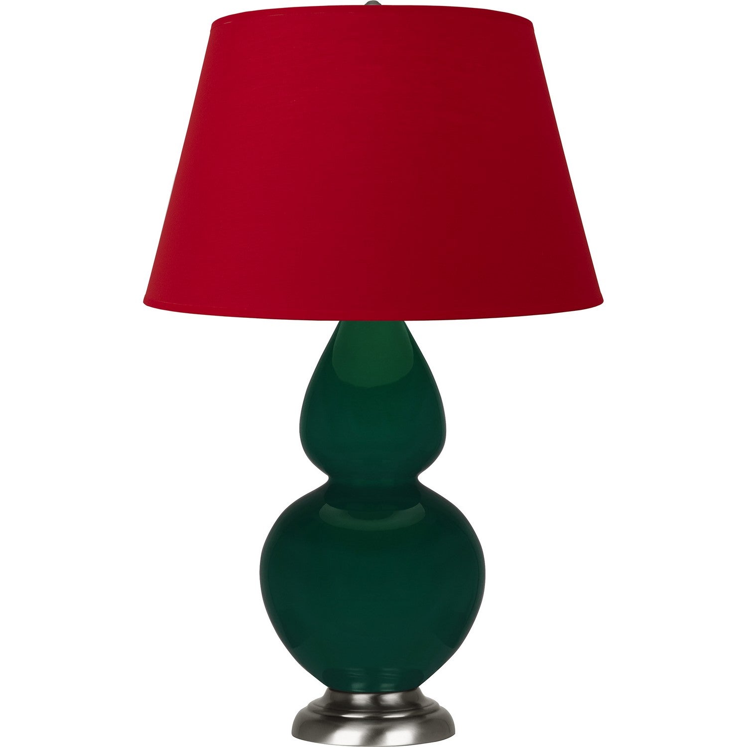 Robert Abbey - JU22R - One Light Table Lamp - Double Gourd - Jungle Glazed Ceramic w/Antique Silvered