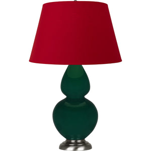 Robert Abbey - JU22R - One Light Table Lamp - Double Gourd - Jungle Glazed Ceramic w/Antique Silvered