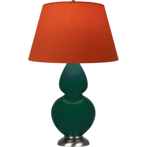 Robert Abbey - JU22T - One Light Table Lamp - Double Gourd - Jungle Glazed Ceramic w/Antique Silvered