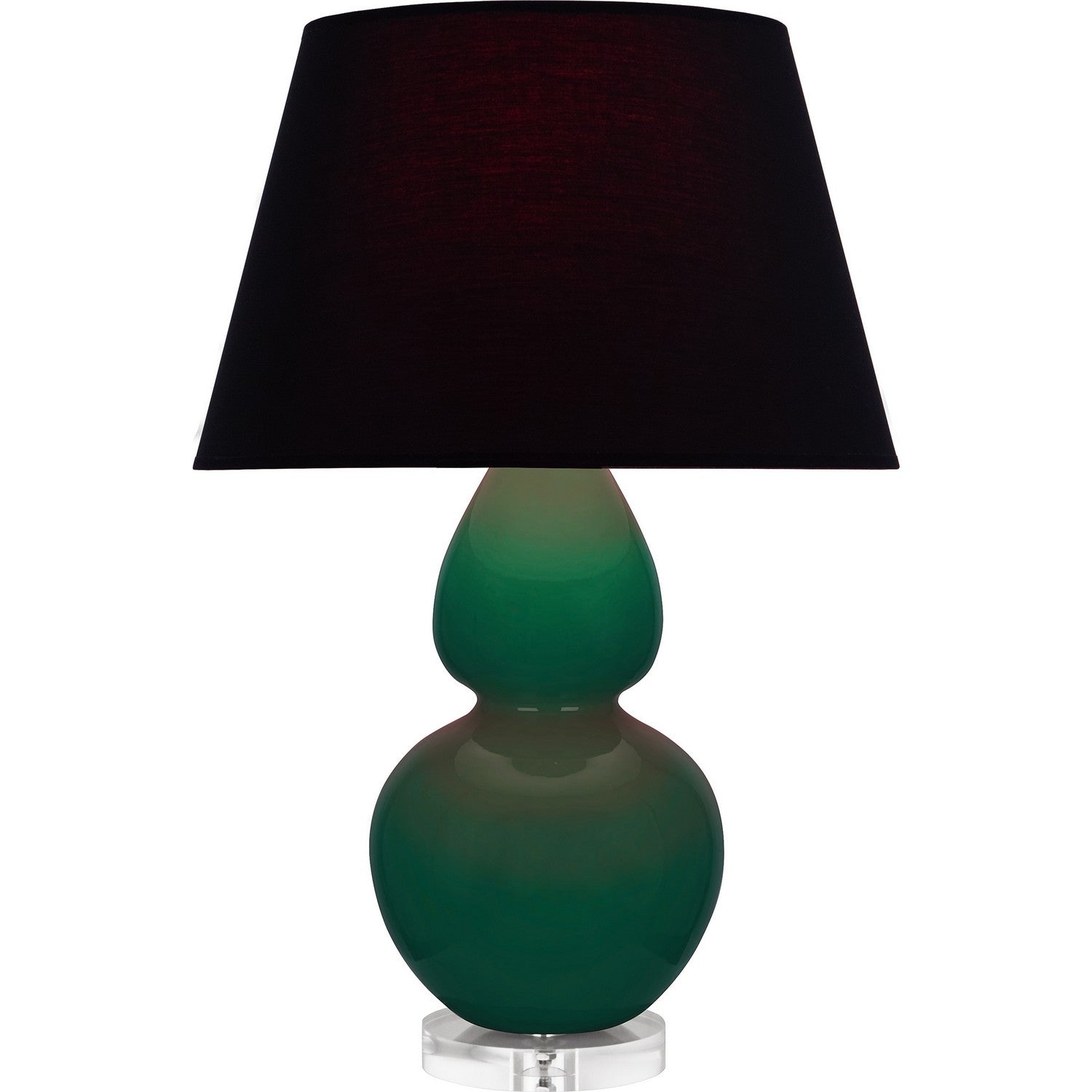 Robert Abbey - JU23K - One Light Table Lamp - Double Gourd - Jungle Glazed Ceramic w/Lucite