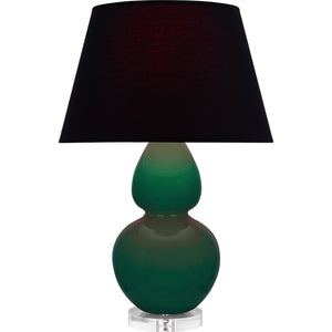 Robert Abbey - JU23K - One Light Table Lamp - Double Gourd - Jungle Glazed Ceramic w/Lucite