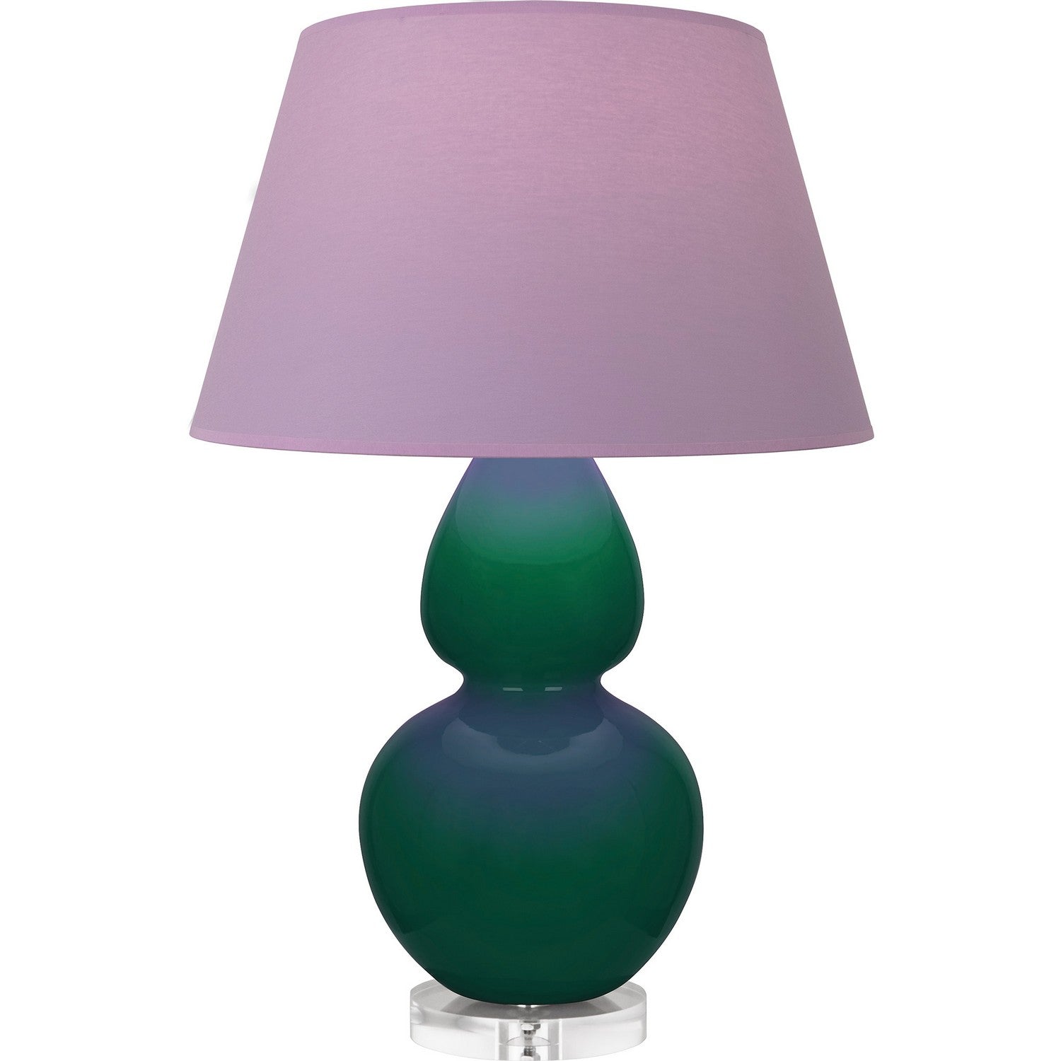 Robert Abbey - JU23L - One Light Table Lamp - Double Gourd - Jungle Glazed Ceramic w/Lucite