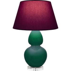 Robert Abbey - JU23P - One Light Table Lamp - Double Gourd - Jungle Glazed Ceramic w/Lucite