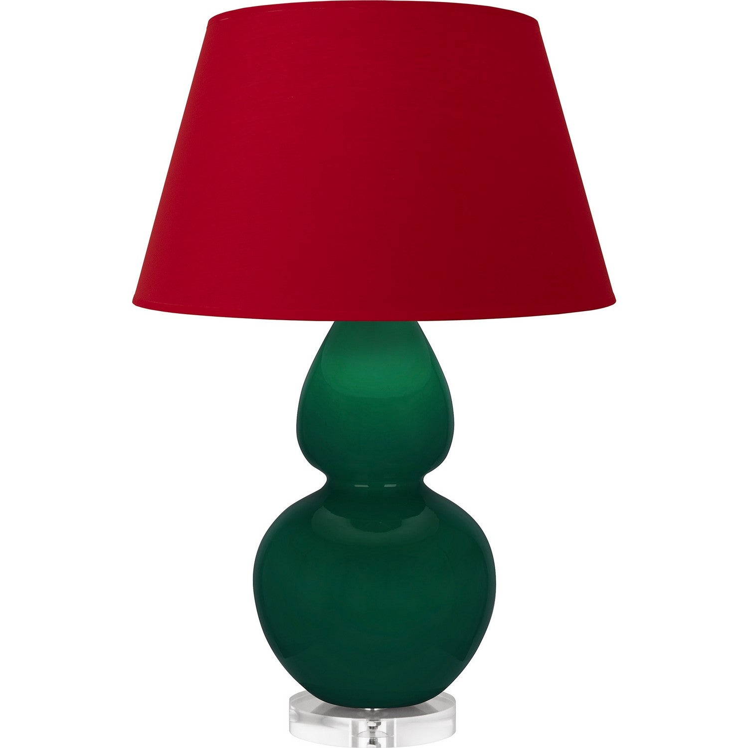 Robert Abbey - JU23R - One Light Table Lamp - Double Gourd - Jungle Glazed Ceramic w/Lucite
