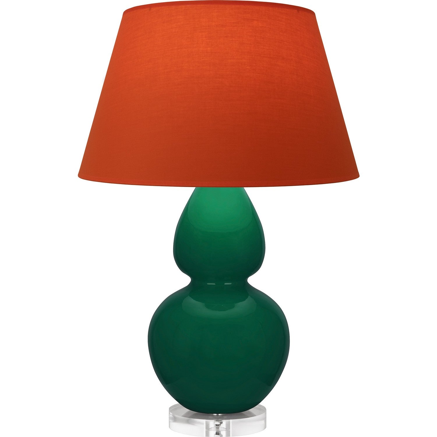 Robert Abbey - JU23T - One Light Table Lamp - Double Gourd - Jungle Glazed Ceramic w/Lucite