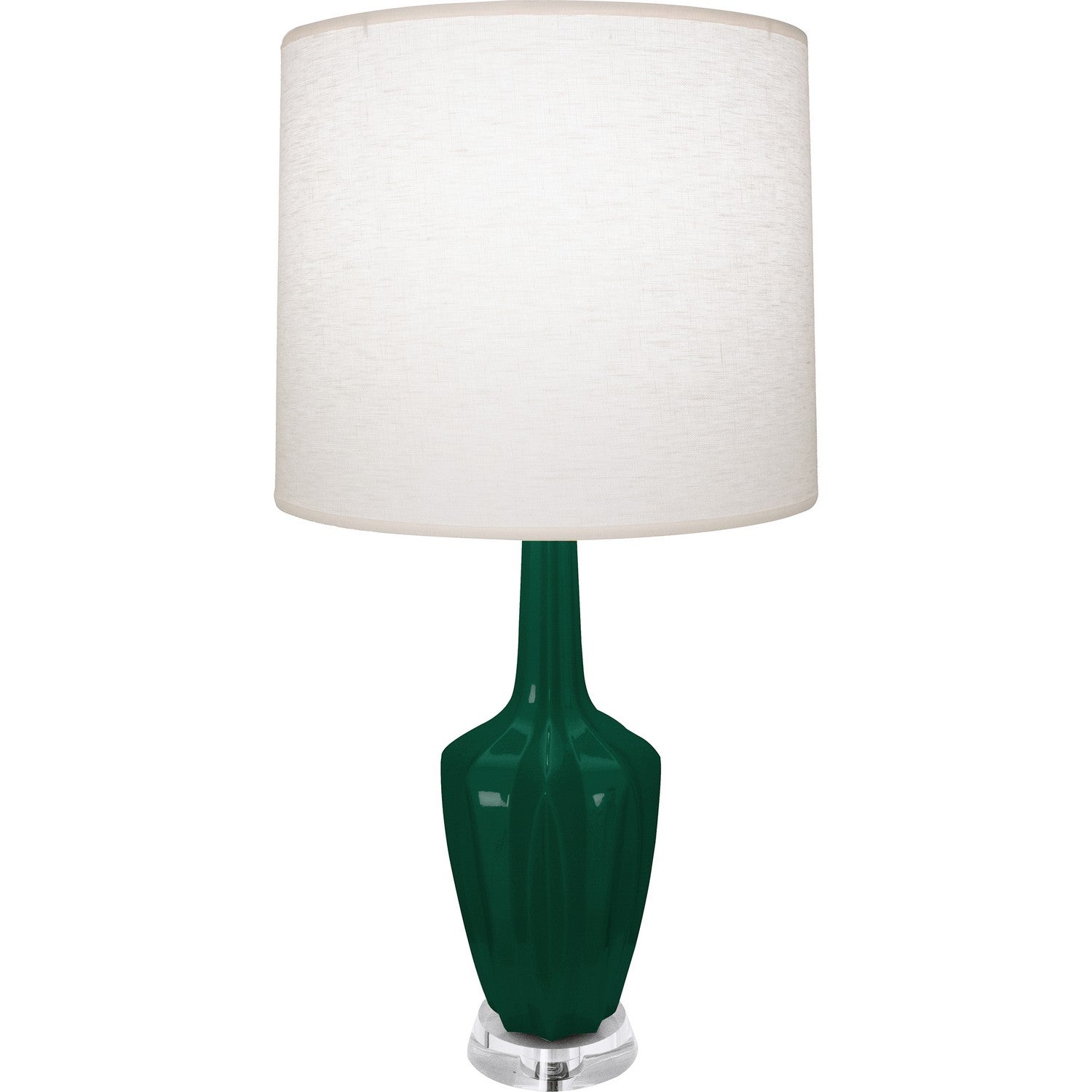 Robert Abbey - JU35 - One Light Accent Lamp - Emma - Jungle Glazed Ceramic w/Polished Nickel/a Lucite
