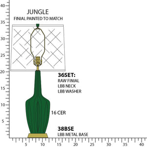 Robert Abbey - JU38 - One Light Table Lamp - Emma - Jungle Glazed Ceramic w/Warm Brass