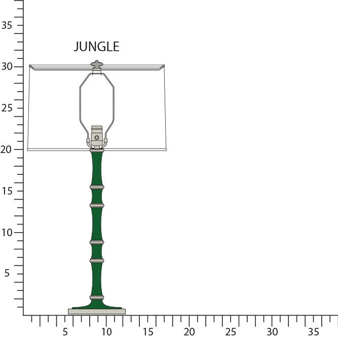 Robert Abbey - JU72 - One Light Table Lamp - Kane - Jungle w/Polished Nickel