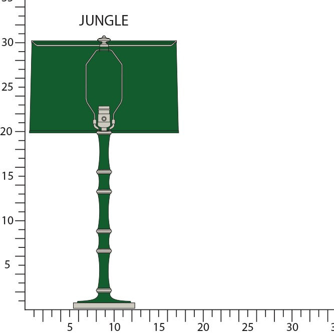 Robert Abbey - JU72X - One Light Table Lamp - Kane - Jungle w/Polished Nickel