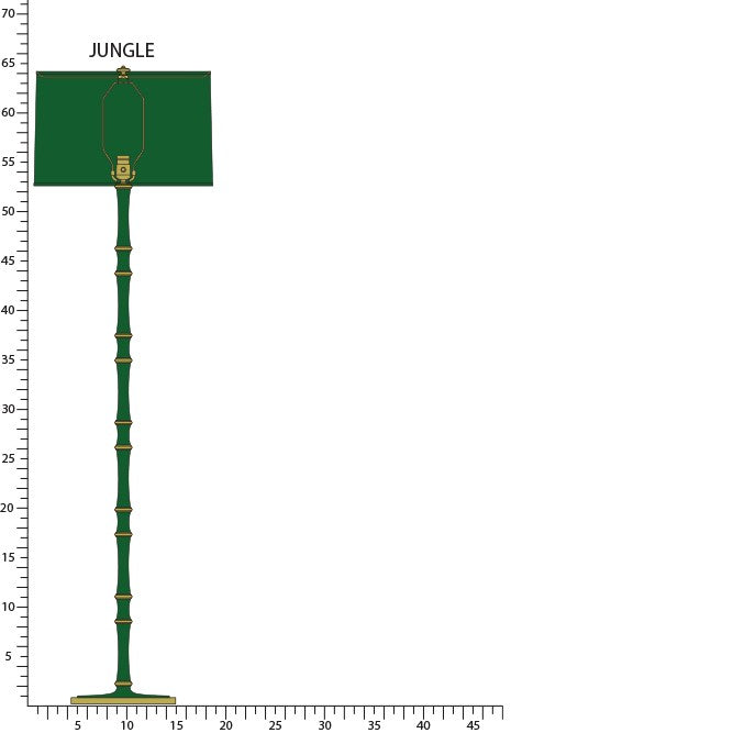 Robert Abbey - JU73X - One Light Floor Lamp - Kane - Jungle w/Modern Brass