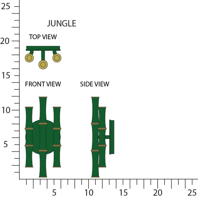 Robert Abbey - JU75 - Six Light Wall Sconce - Kane - Jungle w/Modern Brass