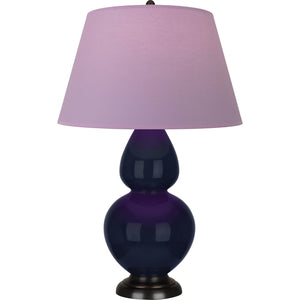 Robert Abbey - MB21L - One Light Table Lamp - Double Gourd - Midnight Blue Glazed Ceramic w/Deep Patina Bronzeed