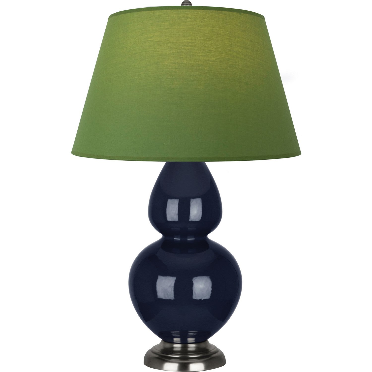 Robert Abbey - MB22G - One Light Table Lamp - Double Gourd - Midnight Blue Glazed Ceramic w/Antique Silvered