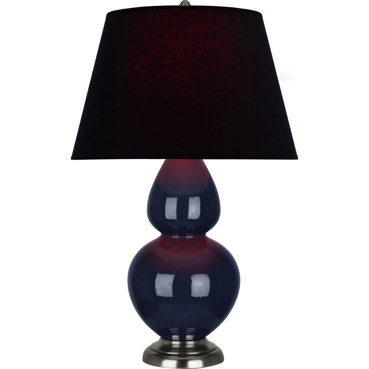 Robert Abbey - MB22K - One Light Table Lamp - Double Gourd - Midnight Blue Glazed Ceramic w/Antique Silvered
