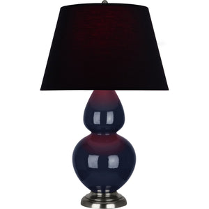 Robert Abbey - MB22K - One Light Table Lamp - Double Gourd - Midnight Blue Glazed Ceramic w/Antique Silvered