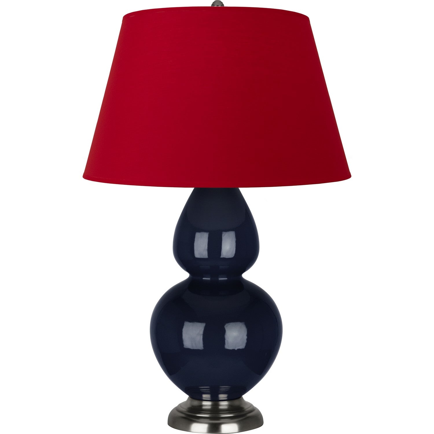 Robert Abbey - MB22R - One Light Table Lamp - Double Gourd - Midnight Blue Glazed Ceramic w/Antique Silvered