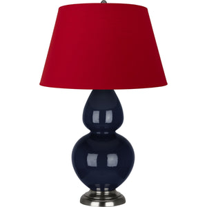 Robert Abbey - MB22R - One Light Table Lamp - Double Gourd - Midnight Blue Glazed Ceramic w/Antique Silvered