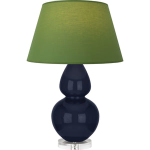 Robert Abbey - MB23G - One Light Table Lamp - Double Gourd - Midnight Blue Glazed Ceramic w/Lucite