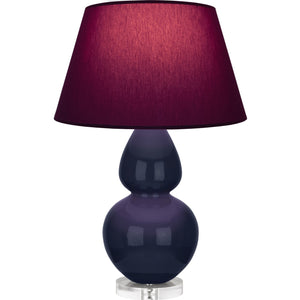 Robert Abbey - MB23P - One Light Table Lamp - Double Gourd - Midnight Blue Glazed Ceramic w/Lucite