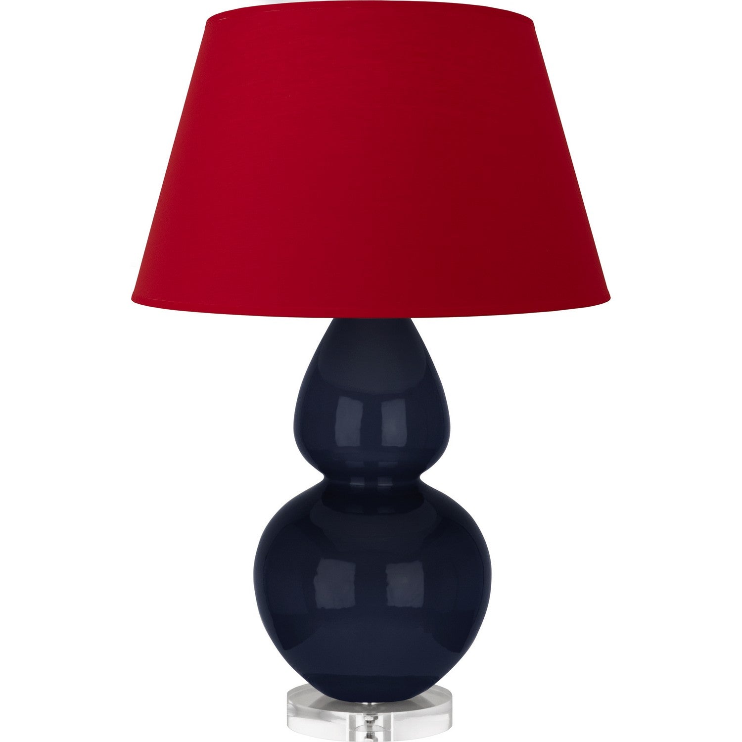 Robert Abbey - MB23R - One Light Table Lamp - Double Gourd - Midnight Blue Glazed Ceramic w/Lucite