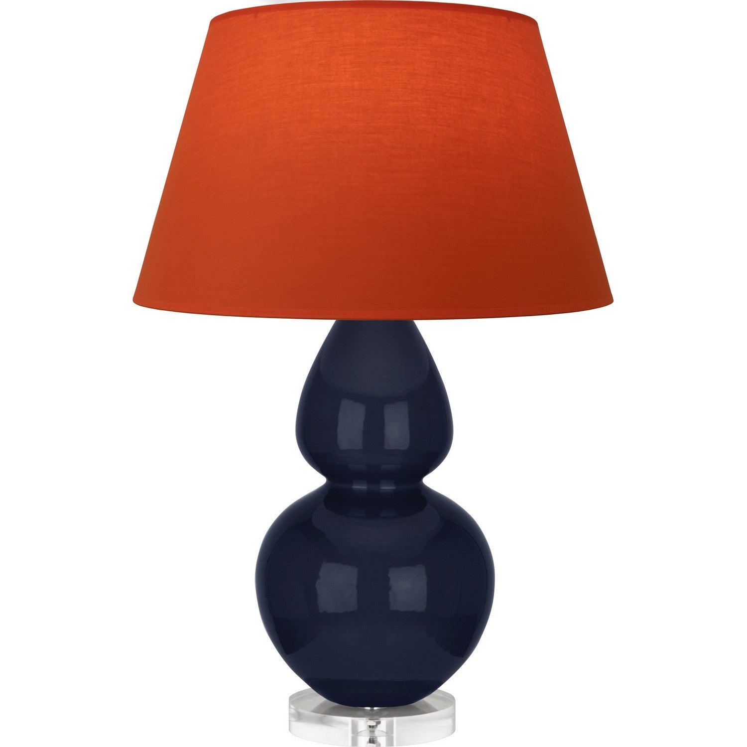 Robert Abbey - MB23T - One Light Table Lamp - Double Gourd - Midnight Blue Glazed Ceramic w/Lucite
