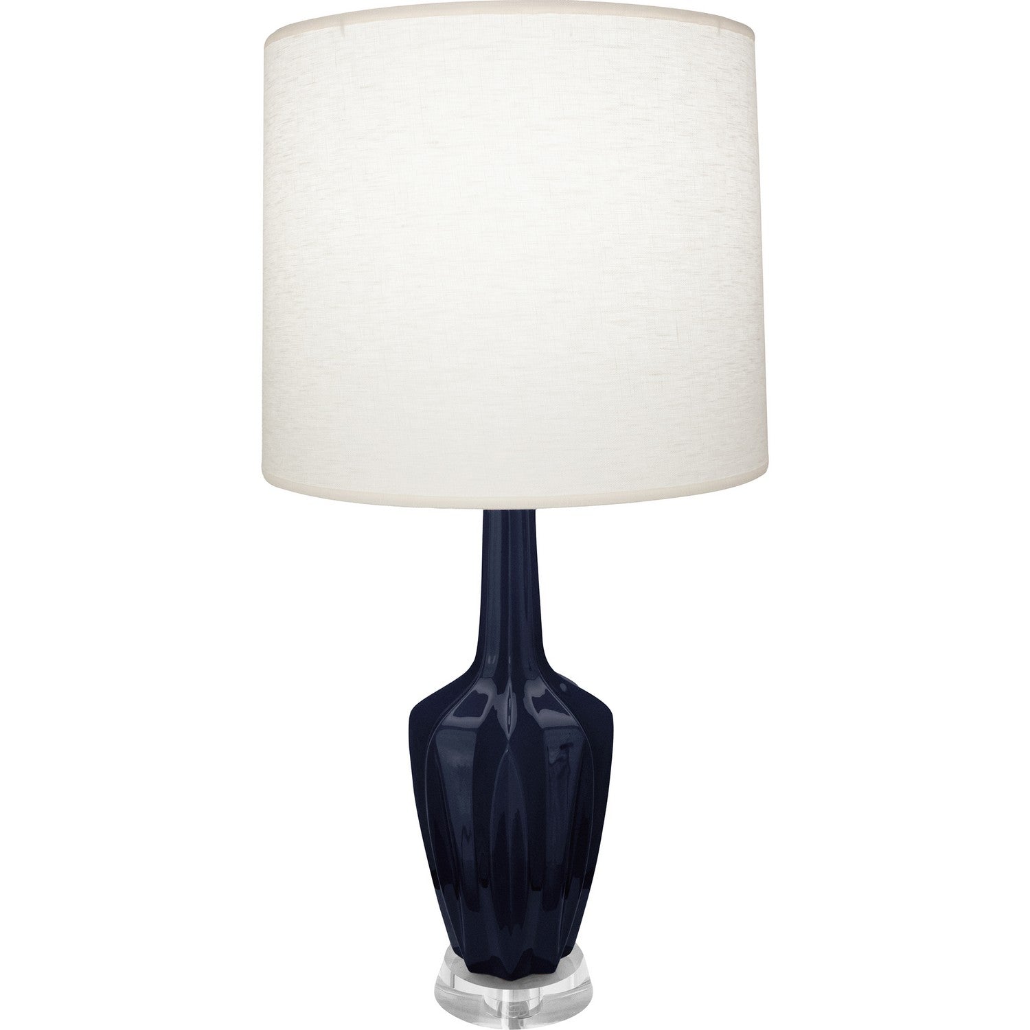 Robert Abbey - MB35 - One Light Accent Lamp - Emma - Midnight Blue Glazed Ceramic w/Polished Nickel/a Lucite