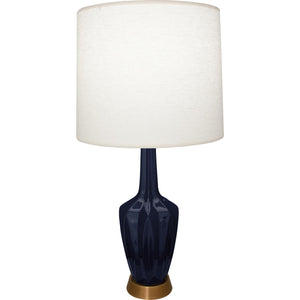 Robert Abbey - MB36 - One Light Accent Lamp - Emma - Midnight Blue Glazed Ceramic w/Warm Brass
