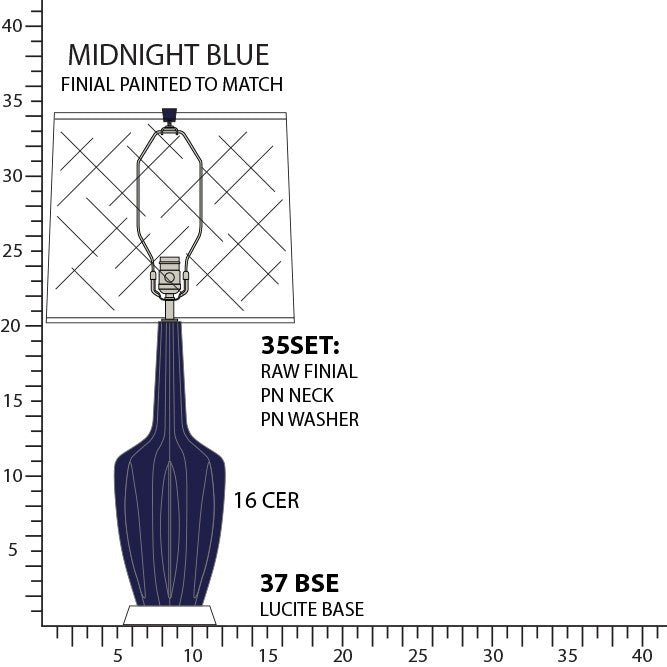 Robert Abbey - MB37 - One Light Table Lamp - Emma - Midnight Blue Glazed Ceramic w/Polished Nickel/a Lucite