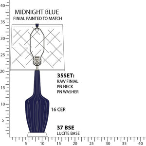 Robert Abbey - MB37 - One Light Table Lamp - Emma - Midnight Blue Glazed Ceramic w/Polished Nickel/a Lucite