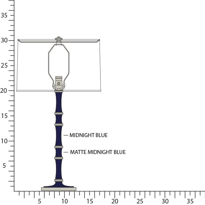 Robert Abbey - MB72MMB - One Light Table Lamp - Kane - Midnight Blue/Matte Midnight Blue w/Polished Nickel