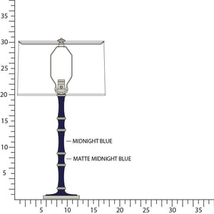Robert Abbey - MB72MMB - One Light Table Lamp - Kane - Midnight Blue/Matte Midnight Blue w/Polished Nickel