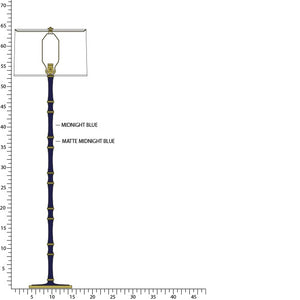 Robert Abbey - MB73MMB - One Light Floor Lamp - Kane - Midnight Blue/Matte Midnight Blue w/Modern Brass