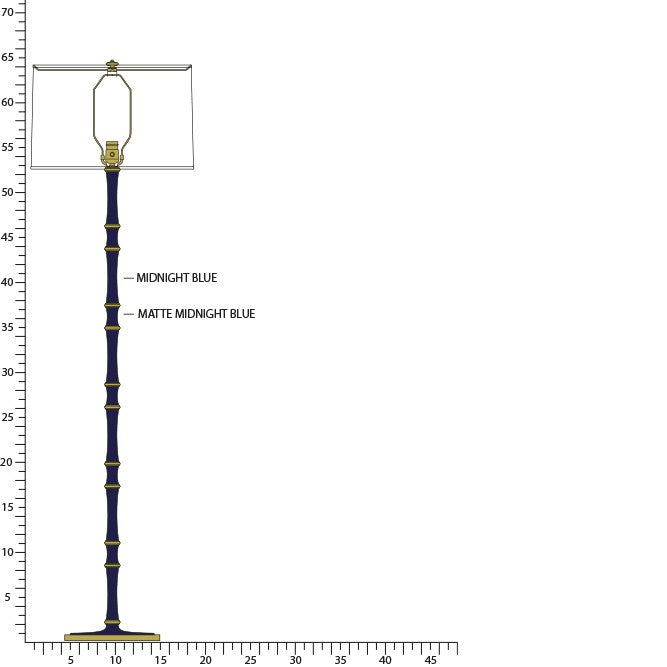 Robert Abbey - MB73MMB - One Light Floor Lamp - Kane - Midnight Blue/Matte Midnight Blue w/Modern Brass