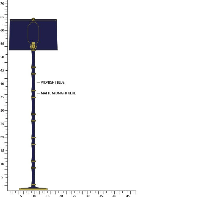 Robert Abbey - MB73MMBX - One Light Floor Lamp - Kane - Midnight Blue/Matte Midnight Blue w/Modern Brass