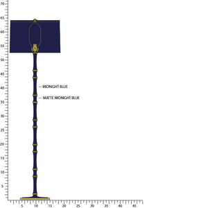 Robert Abbey - MB73MMBX - One Light Floor Lamp - Kane - Midnight Blue/Matte Midnight Blue w/Modern Brass
