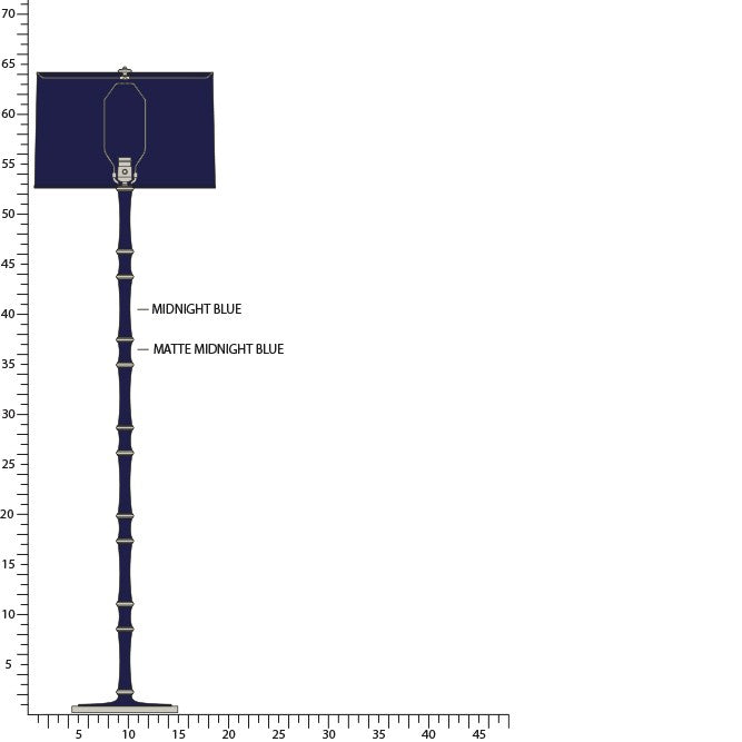 Robert Abbey - MB74MMBX - One Light Floor Lamp - Kane - Midnight Blue/Matte Midnight Blue w/Polished Nickel